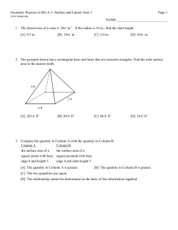Geometry Practice G.MG.A.3: Surface and Lateral Area 3