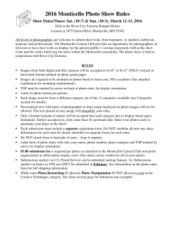 2016 Monticello Photo Show Rules