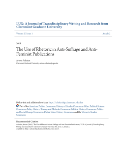 The Use of Rhetoric in Anti-Suffrage and Anti
