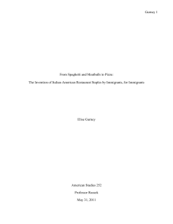 Gurney 1 From Spaghetti and Meatballs to Pizza: The Invention of