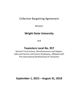 Collective Bargaining Agreement Wright State University Teamsters