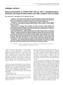 Measuring Symmetry in Children with Cleft Lip. Part 3