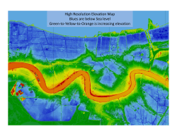 High Resolution Elevation Map Blues are below Sea level Green