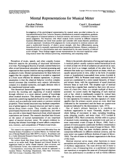 Mental Representations for Musical Meter - Music