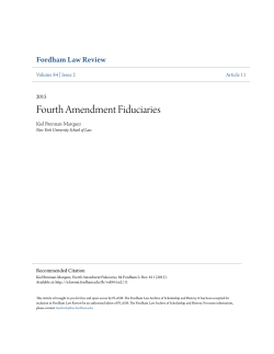 Fourth Amendment Fiduciaries - FLASH: The Fordham Law Archive