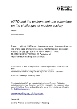 NATO and the environment: the committee on the challenges of