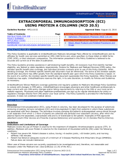 Extracorporeal Immunoadsorption (ECI) Using Protein A Columns