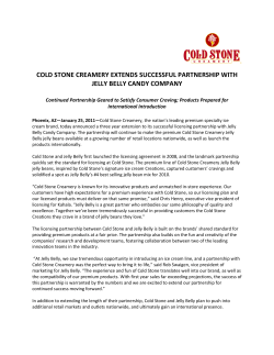 Cold Stone Creamery Extends Successful Partnership With Jelly