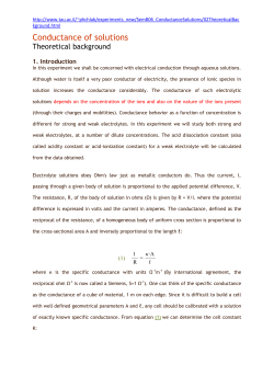 Conductance of solutions