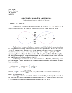 Constructions on the Lemniscate