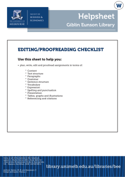 Editing and Proofreading Checklist