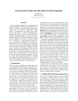 Icebergs in the Clouds: the Other Risks of Cloud