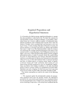 Empirical Propositions and Hypothetical Statements