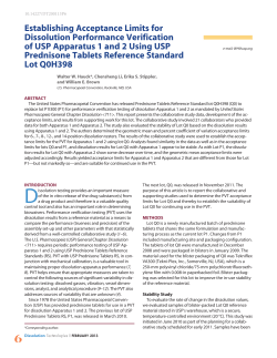 Establishing Acceptance Limits for Dissolution Performance
