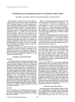 pyrophyllite determination in mineral mixtures