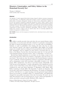 Disasters, Catastrophes, and Policy Failure in