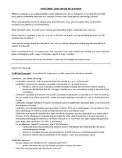Debit Credit Card Dispute Information