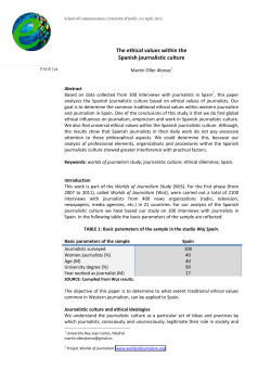 The ethical values within the Spanish journalistic culture