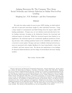 Judging Borrowers By The Company They Keep