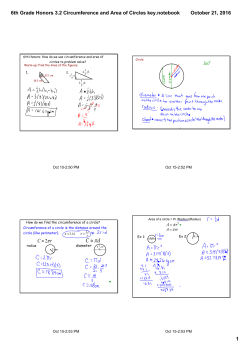6th Grade Honors 3.2 Circumference and Area of Circles key.notebook