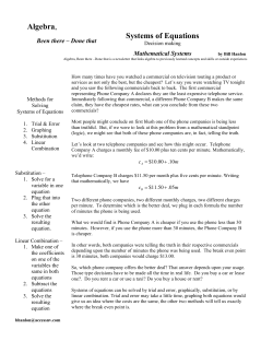 Systems of Equations