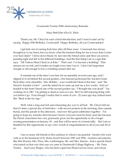 Mary Beth Klee Speech