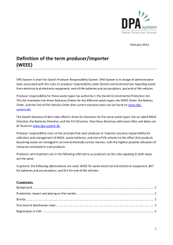 Definition of the term producer/importer (WEEE) - DPA