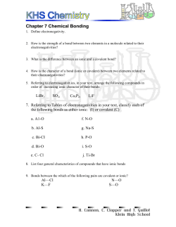 Chapter 7 Chemical Bonding