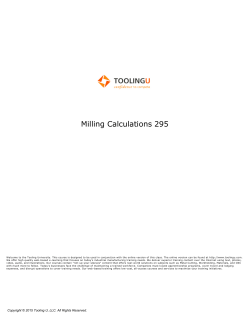 Milling Calculations 295