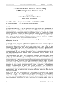 Customer Satisfaction, Perceived Service Quality - Econ