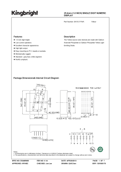 25.4mm (1.0 INCH) SINGLE DIGIT NUMERIC DISPLAY Features