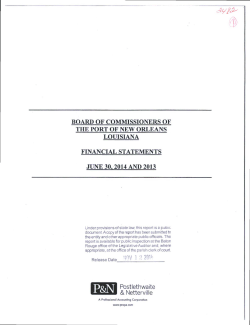 Port of New Orleans - Legislative Auditor