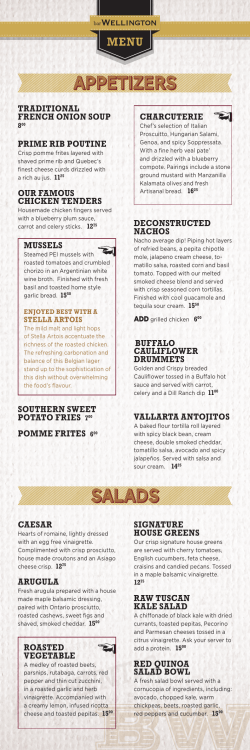 Menu - Bar Wellington