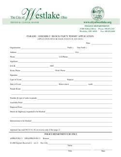 parade / assembly /block party permit application
