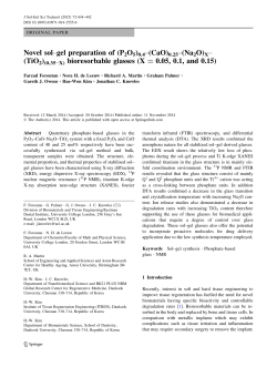 Novel sol&ndash;gel preparation of (P2O5)0.4&ndash;(CaO)0.25