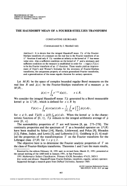 THE HAUSDORFF MEAN OF A FOURIER