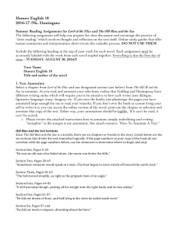 Summer Reading Assignment
