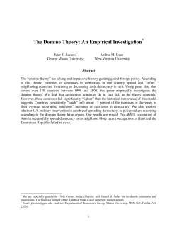 The Domino Theory: An Empirical Investigation