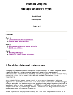 Human Origins the ape-ancestry myth