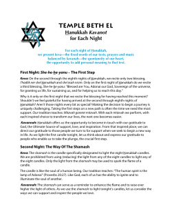 TEMPLE BETH EL Hanukkah Kavanot for Each Night