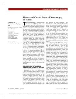 History and Current Status of Neurosurgery in Turkey