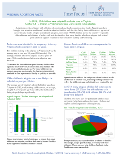 Virginia ADOPTION FACTS - North American Council on Adoptable