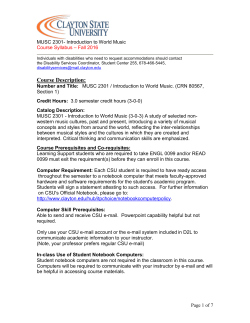 MUSC 2301, syllabus, Fall 2016