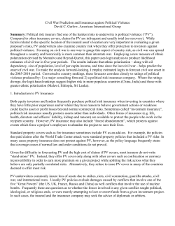 Civil War Prediction and Insurance against Political Violence David