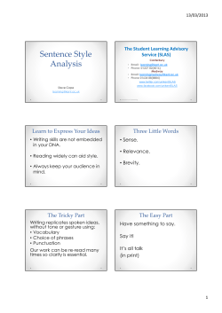 Sentence Style Analysis