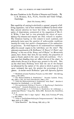 On some Variations in the Number of Stamens and Carpels.