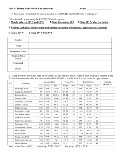 Part 3 / Biomes of the World Lab Questions Name 1. Is there some