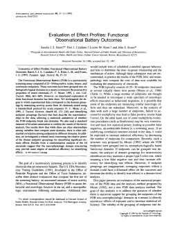Evaluation of Effect Profiles: Functional Observational Battery