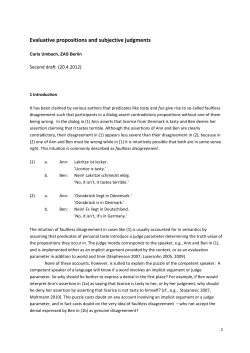 Evaluative propositions and subjective judgments