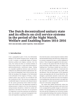 The Dutch decentralized unitary state and its effects on